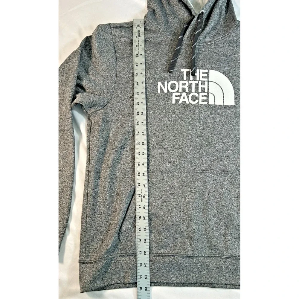 North Face Mens Pullover Hoodie Medium Bold Half Dome White Logo front and back